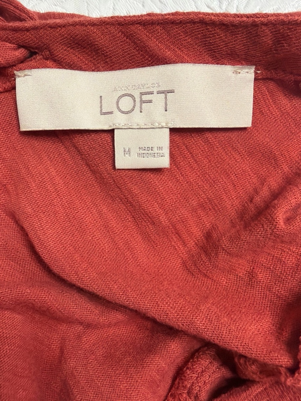 LOFT Short Sleeve Crewneck Tee in Rustic Red - Picture 3 of 4